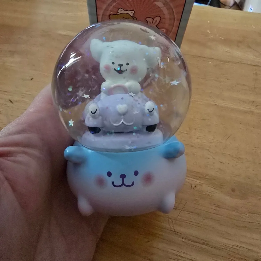 Cotton Candy Dogs Bumper Car Snow Globe Light Up Figure White Maltese Puppy Box